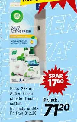Bilka 228 ml Active Fresh startkit fresh cotton tilbud
