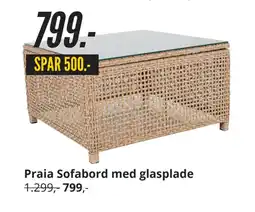 Praia Sofabord med glasplade