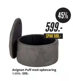 My Home Avignon Puff med opbevaring tilbud