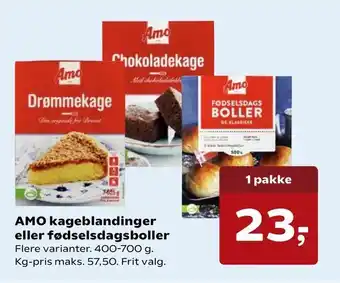 SuperBrugsen AMO kageblandinger eller fødselsdagsboller tilbud