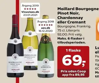 Moillard Bourgogne Pinot Noir, Chardonnay eller Cremant