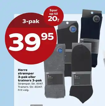 SuperBrugsen Herre strømper 3-pak eller trainers 3-pak tilbud