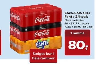 SuperBrugsen Coca-Cola eller Fanta 24-pak tilbud