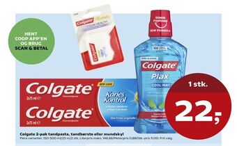 SuperBrugsen Colgate 2-pak tandpasta, tandbørste eller mundskyl tilbud