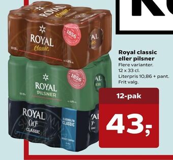 SuperBrugsen Royal classic eller pilsner tilbud