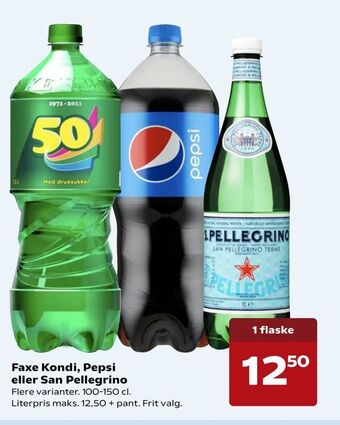 SuperBrugsen Faxe Kondi, Pepsi eller San Pellegrino tilbud