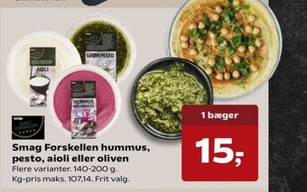 Smag Forskellen hummus, pesto, aioli eller oliven