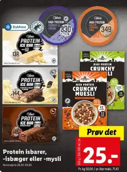 Lidl Protein isbarer, -isbæger eller -mysli tilbud