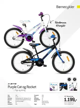 Thansen Børnecykler Purple Cat og Rocket tilbud