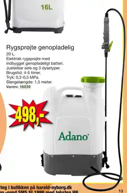 Harald Nyborg Rygsprøjte genopladelig tilbud