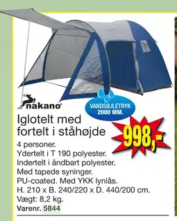 Harald Nyborg Iglotelt med fortelt i ståhøjde tilbud