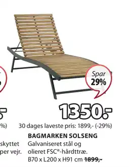 JYSK BAGMARKEN SOLSENG tilbud