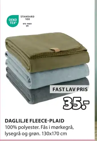 JYSK DAGLILJE FLEECE-PLAID tilbud