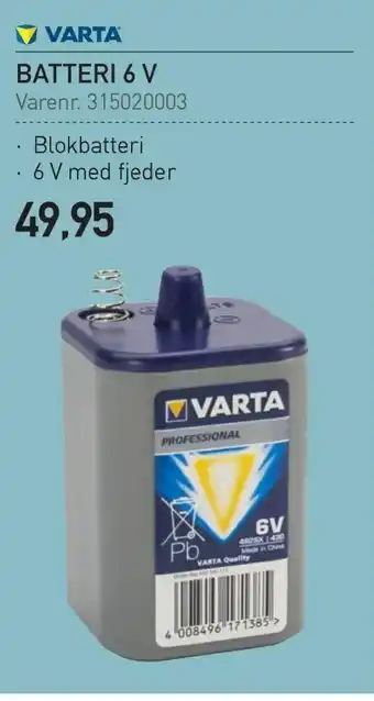 Thansen Batteri 6 v tilbud