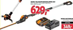 XL-BYG WORX TELESKOPHÆKKEKLIPPER 20V tilbud