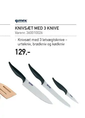 Knivsæt med 3 knive