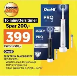 Power ELEKTRISK TANDBØRSTE PRO3ECAWH tilbud