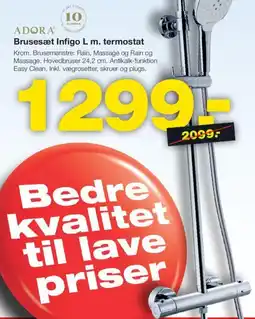 Bauhaus Brusesæt Infigo L m. termostat tilbud