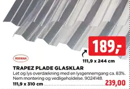 jem & fix TRAPEZ PLADE GLASKLAR tilbud