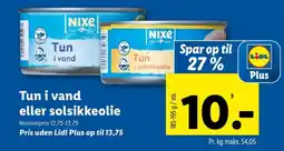 Lidl Tun i vand tilbud