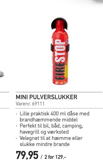 Thansen Mini pulverslukker tilbud