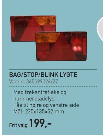 Thansen Bag/stop/blink lygte tilbud