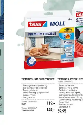 Tætningsliste døre/vinduer