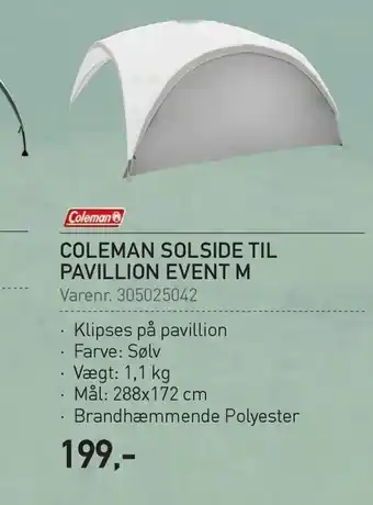 Coleman solside til pavillion event m