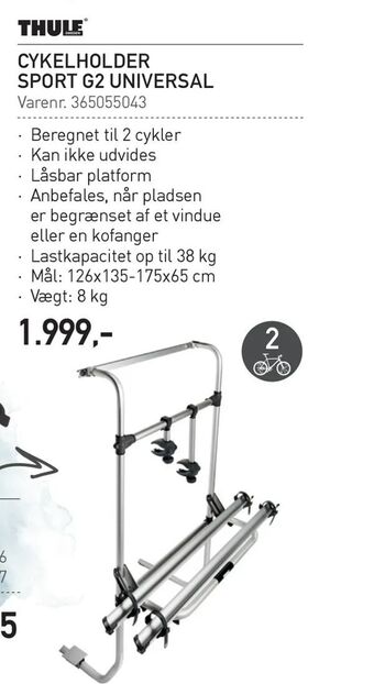 Thansen Cykelholder sport g2 universal tilbud