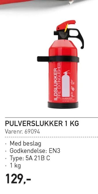 Thansen Pulverslukker 1 kg tilbud