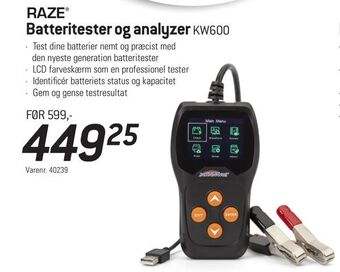 Thansen Batteritester og analyzer tilbud