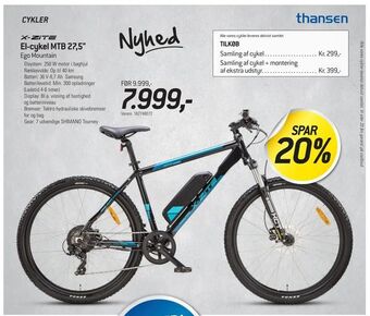 Thansen El-cykel MTB 27,5" tilbud