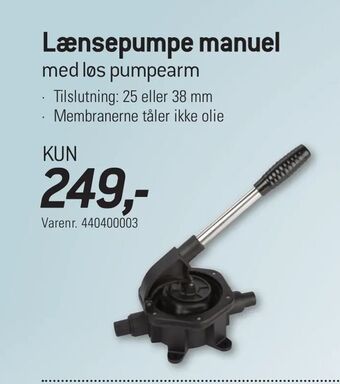 Lænsepumpe manuel