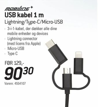 Thansen USB kabel 1 m tilbud