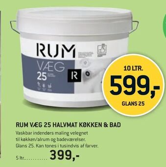 XL-BYG Rum væg 25 halvmat køkken & bad tilbud