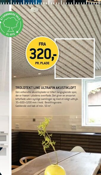 XL-BYG Troldtekt line ultrafin akustikloft tilbud