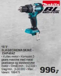 Bygma 18 V SLAGBOREMASKINE - DHP484Z tilbud