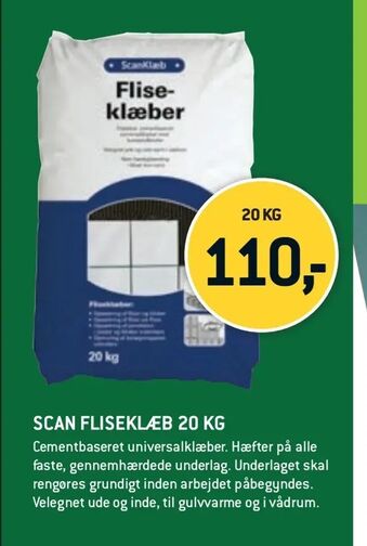 XL-BYG Scan fliseklæb 20 kg tilbud
