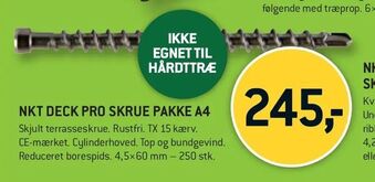 XL-BYG Nkt deck pro skrue pakke a4 tilbud