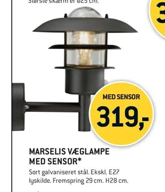 Marselis væglampe med sensor