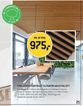 XL-BYG Troldtekt contrast ultrafin akustikloft tilbud