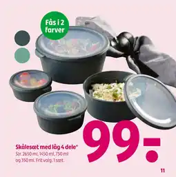 Skålesæt med låg 4 dele