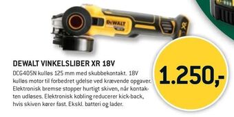 XL-BYG Dewalt vinkelsliber xr 18v tilbud