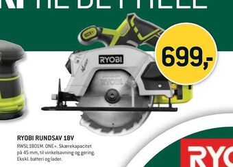 XL-BYG Ryobi rundsav 18v tilbud