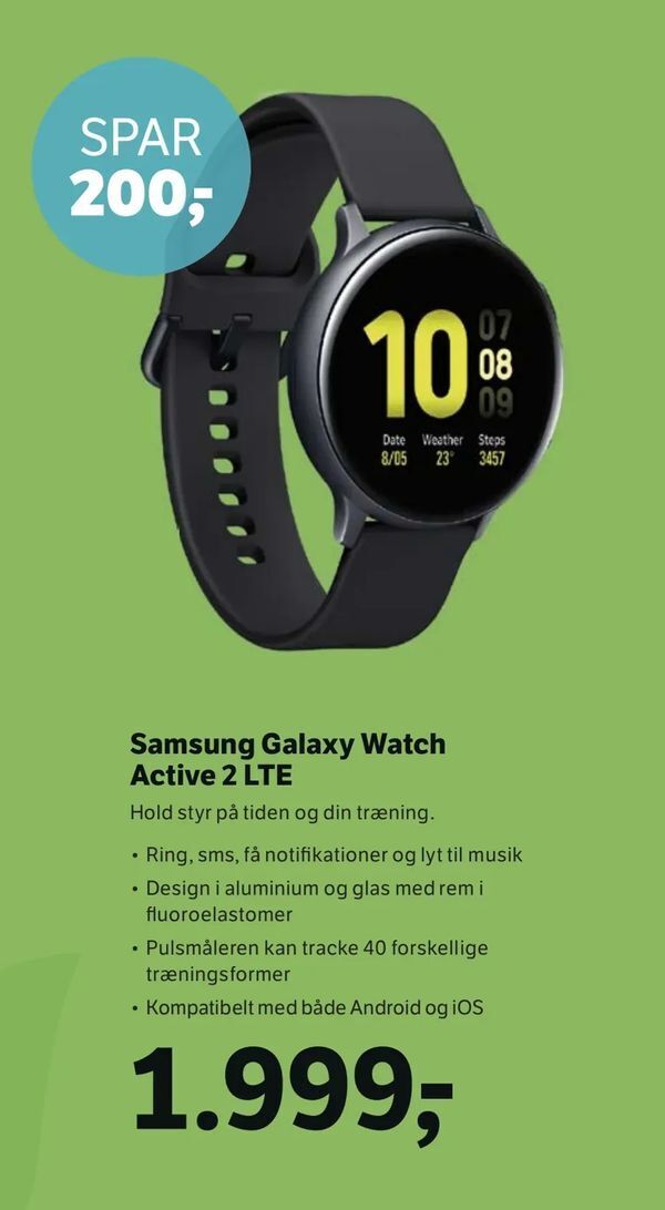Samsung Galaxy Watch Active 2 LTE tilbud hos YouSee