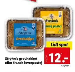 Lidl Stryhn's grovhakket eller fransk leverpostej tilbud