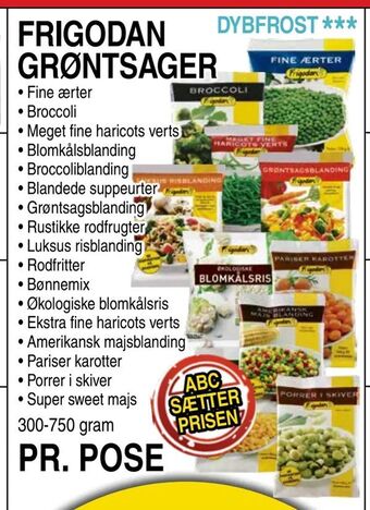 ABC Lavpris Frigodan grøntsager tilbud