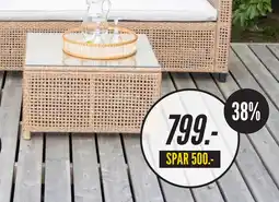 My Home Praia Sofabord med glasplade tilbud