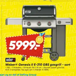 Bilka Weber Genesis II E-310 GBS gasgrill - sort tilbud