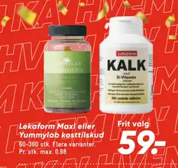 Bilka Lekaform Maxi eller Yummylab kosttilskud tilbud